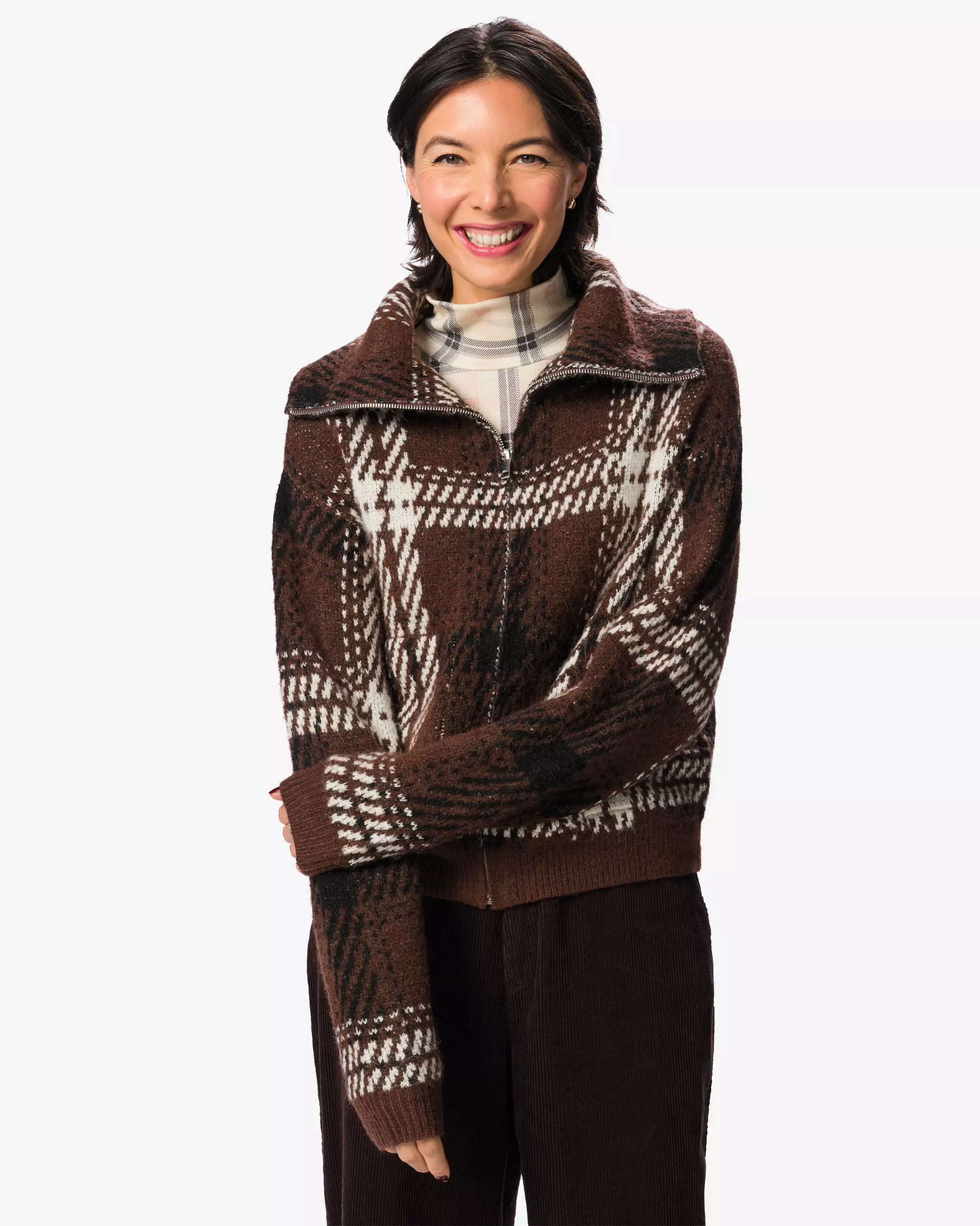 cardigan femme carreaux