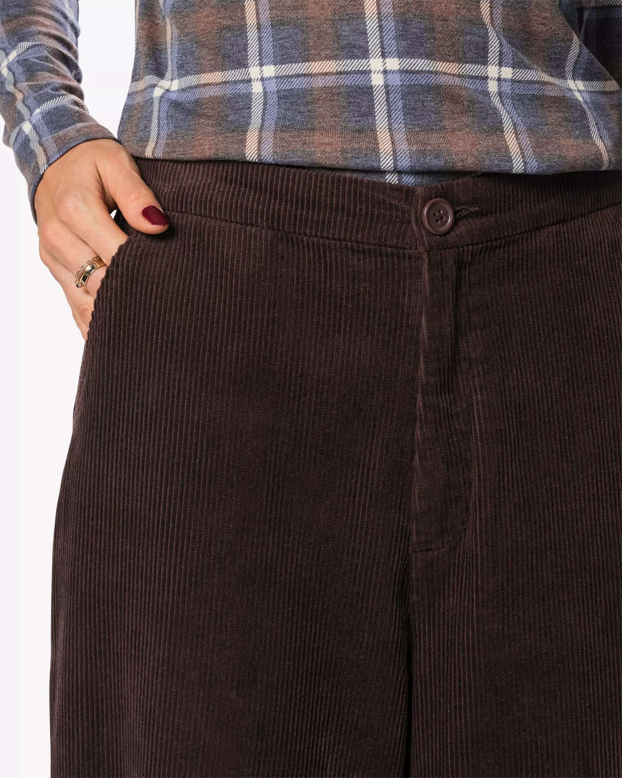 pantalon femme jambes larges côtelé