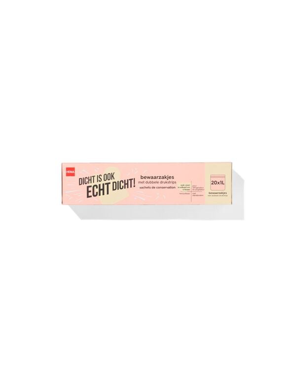 20 sacs refermables 1L avec zips et fond - 20510086 - HEMA