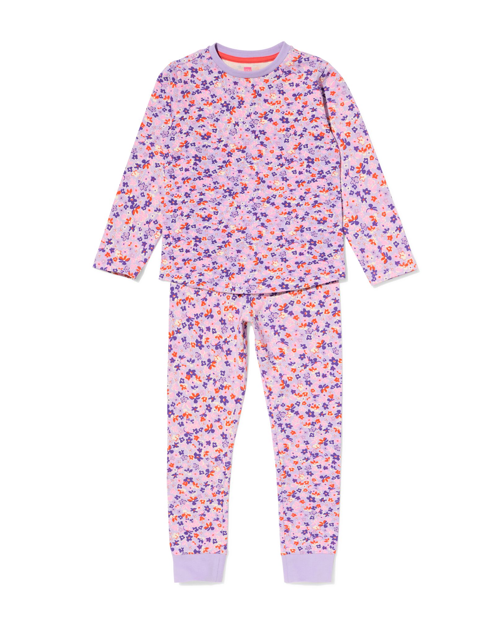Kinderpyjama Blumen lila - 23000640LILAC - HEMA