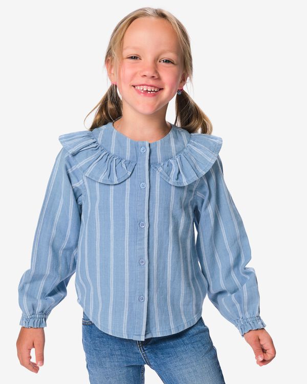 chemisier enfant rayures denim denim - 30871911DENIM - HEMA