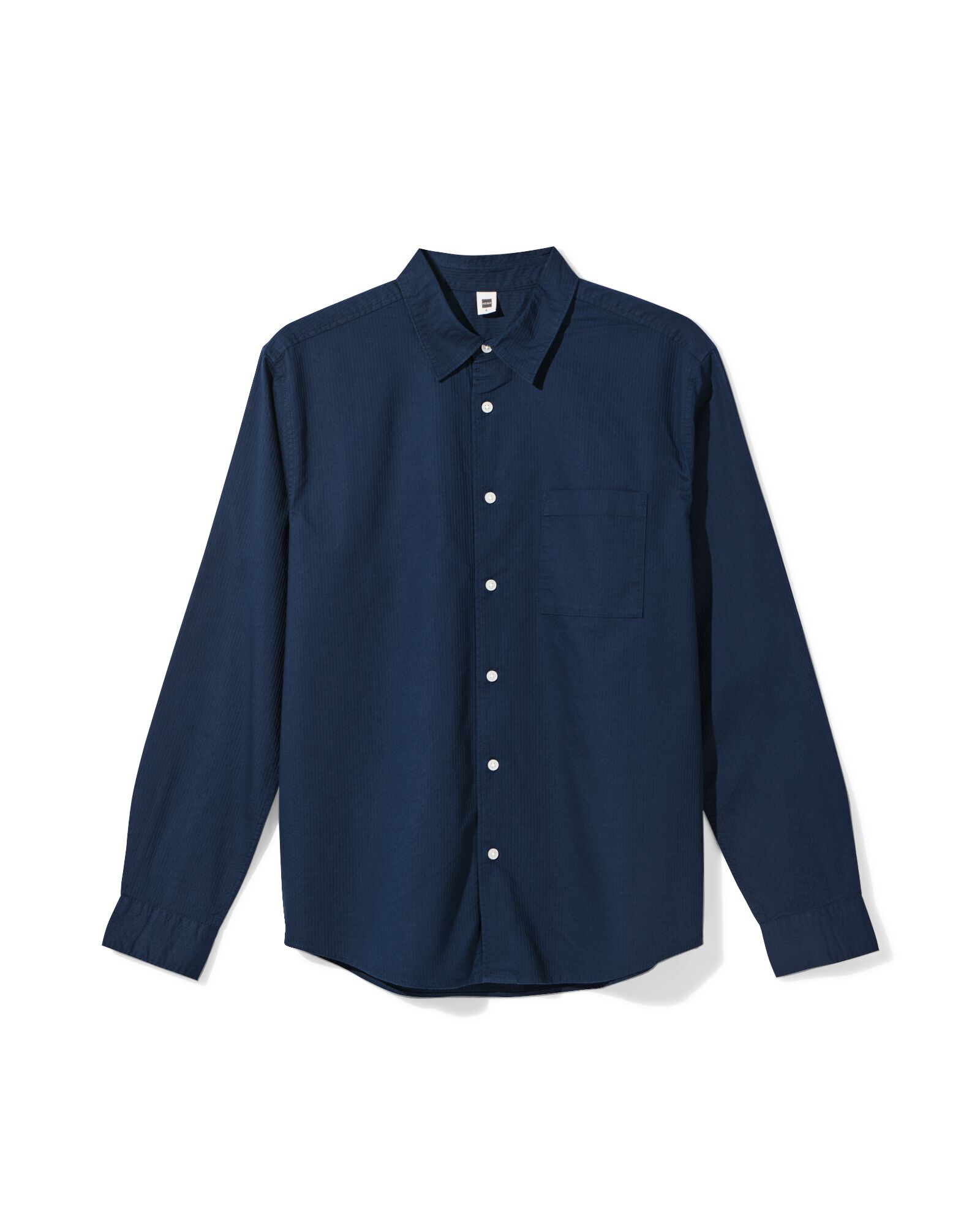 chemise homme Maurice seersucker bleu fonc&eacute; bleu fonc&eacute; - 2140240DARKBLUE - HEMA