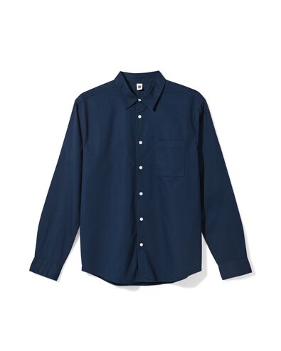 chemise homme Maurice seersucker bleu fonc&eacute; bleu fonc&eacute; - 2140240DARKBLUE - HEMA