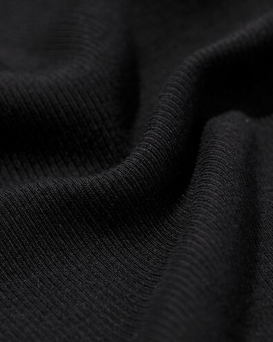 Damen-T-Shirt, gerippt, Baumwolle schwarz schwarz - 36307760BLACK - HEMA