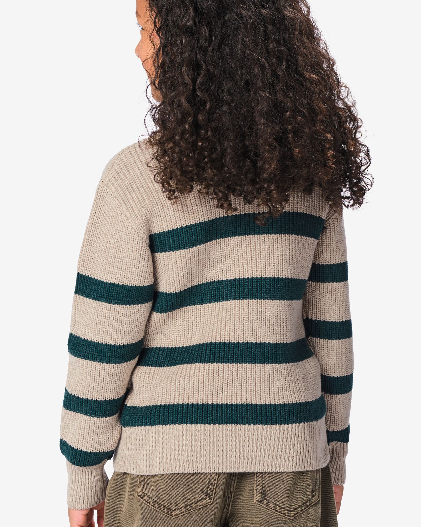 pull enfant tricot&eacute; &agrave; rayures sable sable - 30731527SAND - HEMA