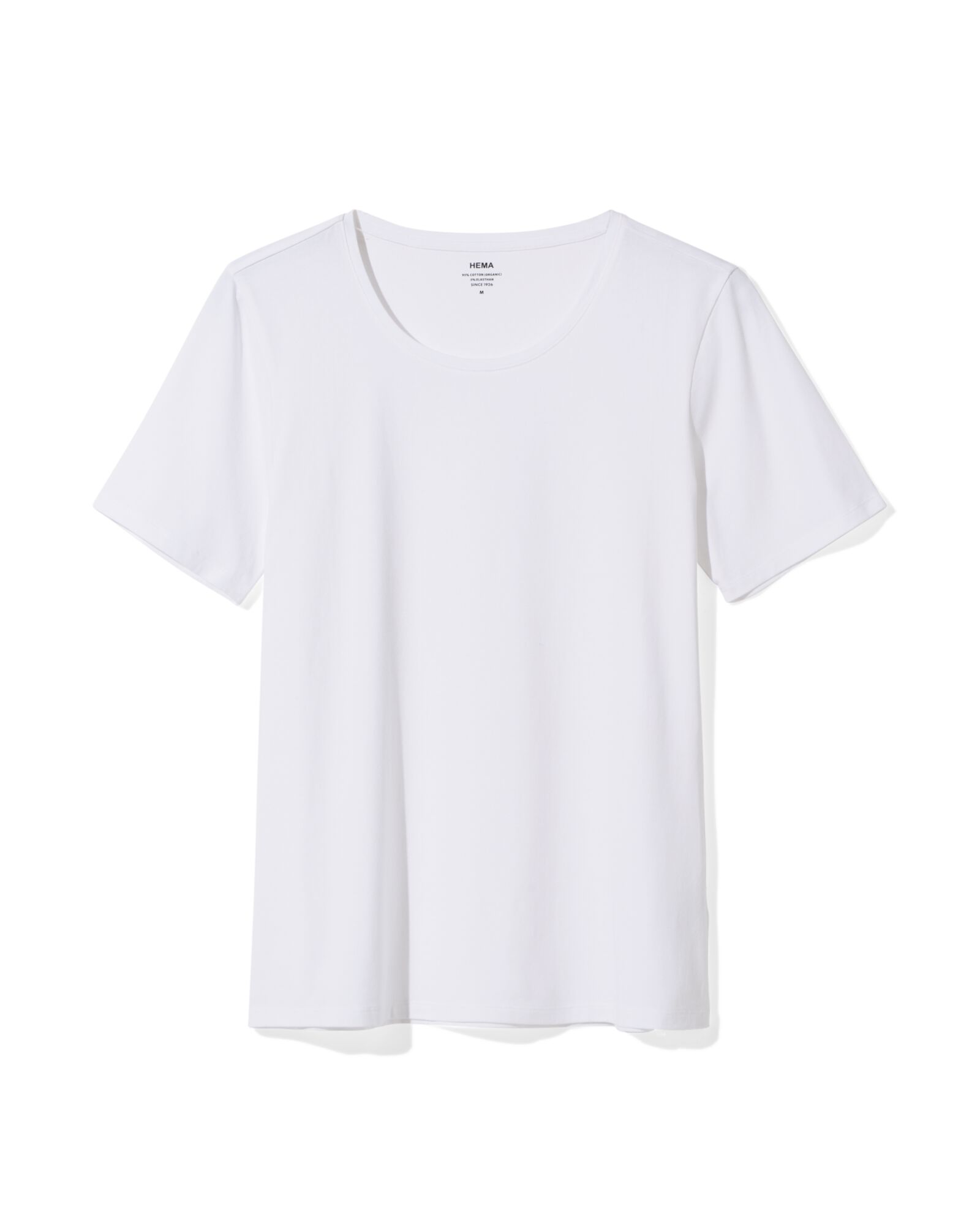 t-shirt femme slim fit col rond blanc blanc - 36398007WHITE - HEMA