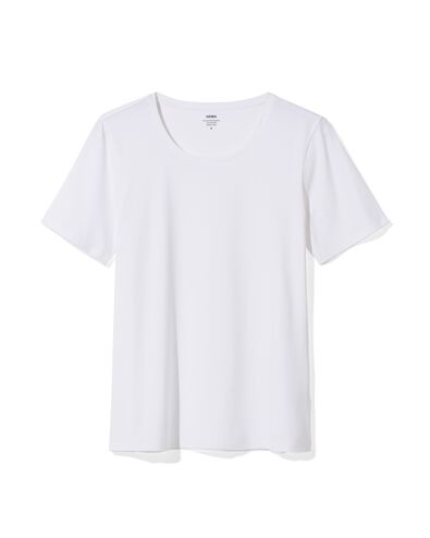 t-shirt femme slim fit col rond blanc blanc - 36398007WHITE - HEMA