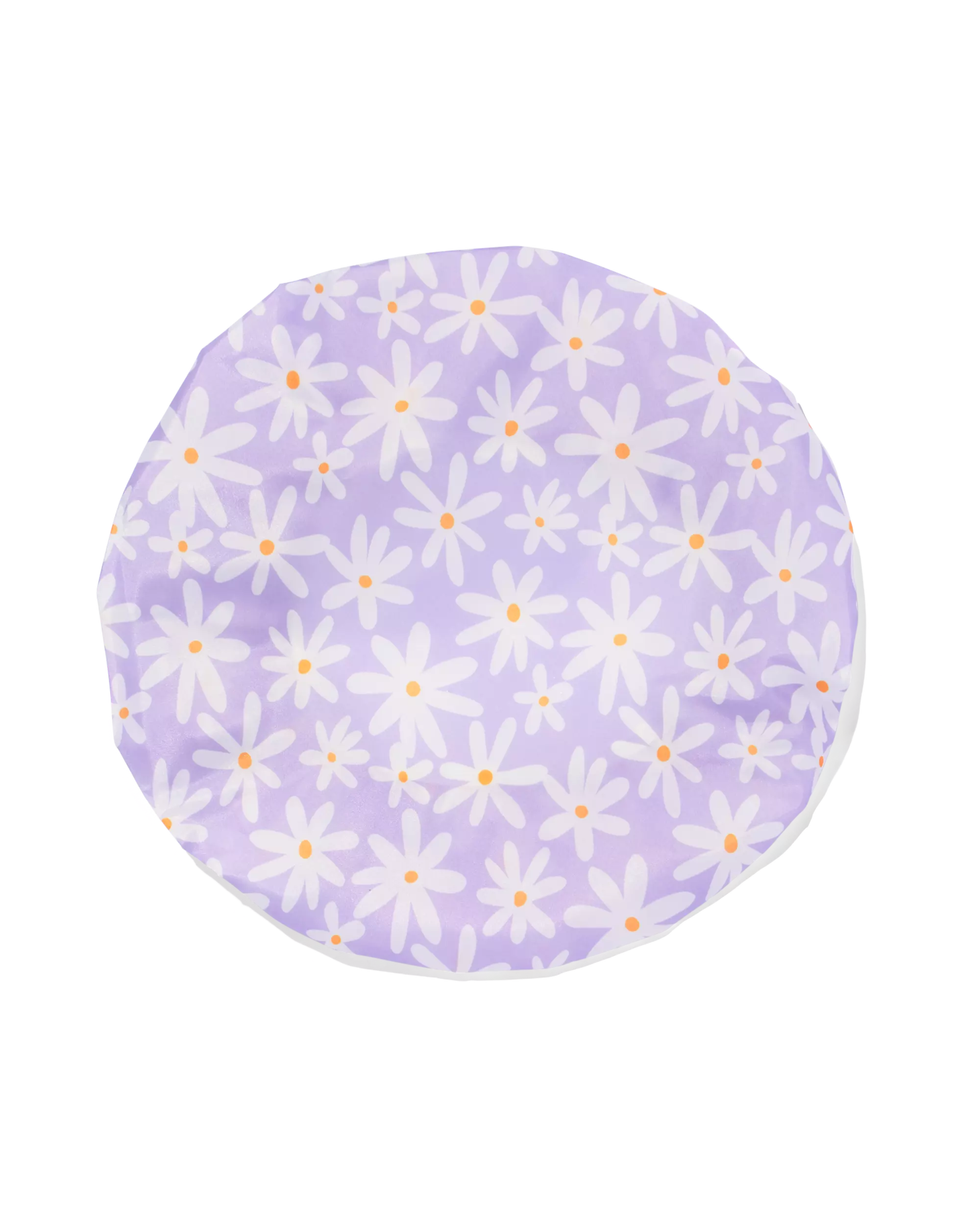 bonnet de douche lilas à fleurs