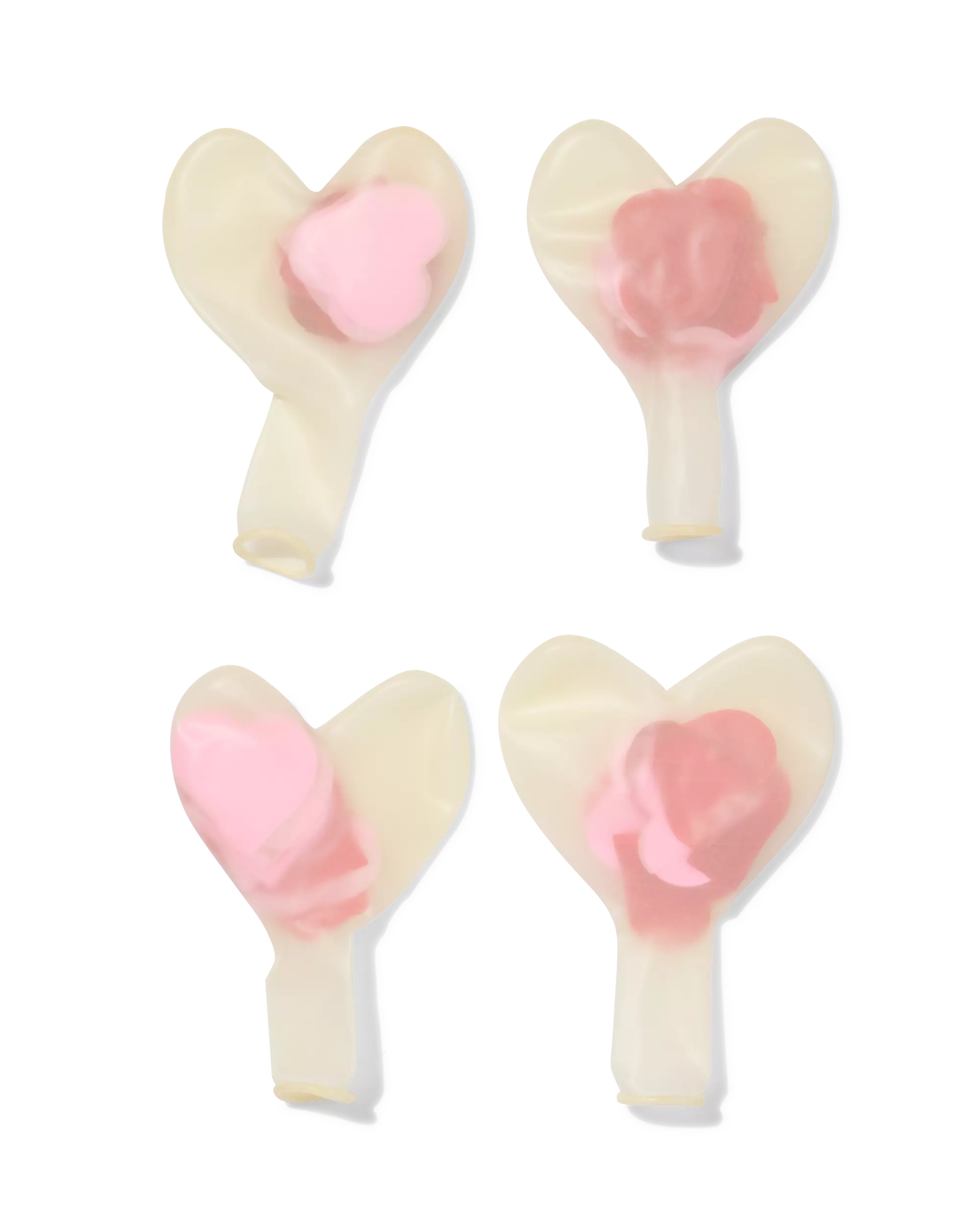 Konfetti-Luftballons, Ø 30 cm, Herz – 6 Stück