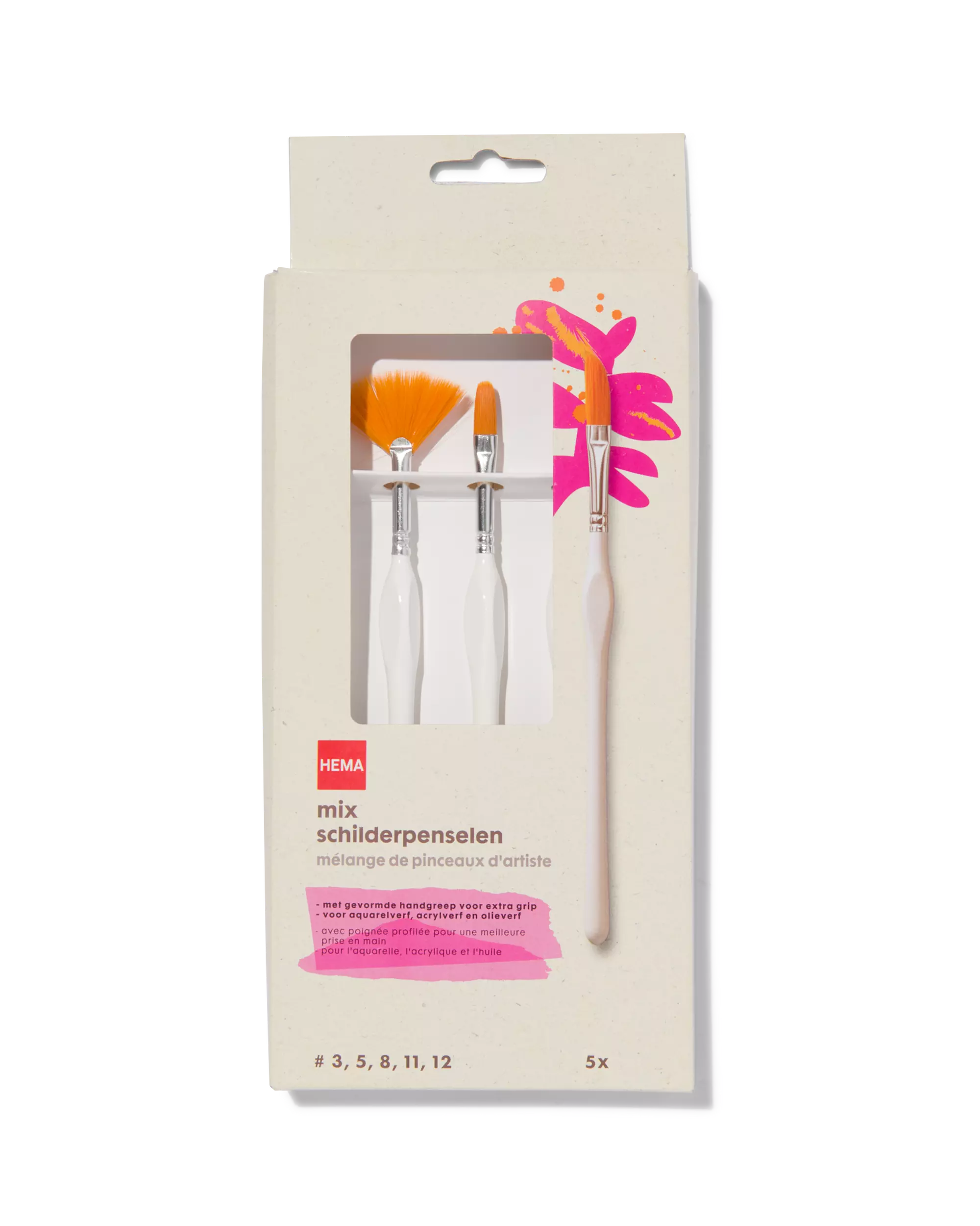5er-Pack Pinsel, verschiedene Spitzen