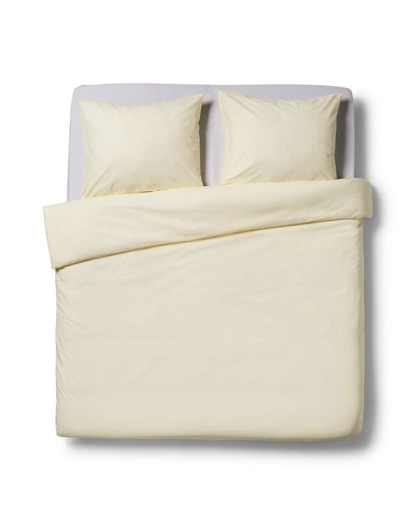 housse de couette 200x200/220 cm coton doux jaune pastel - 5720401 - HEMA