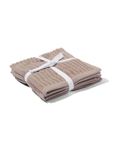 vaatdoekjes 30x30 katoen bruin - 3 stuks - 5410115 - HEMA