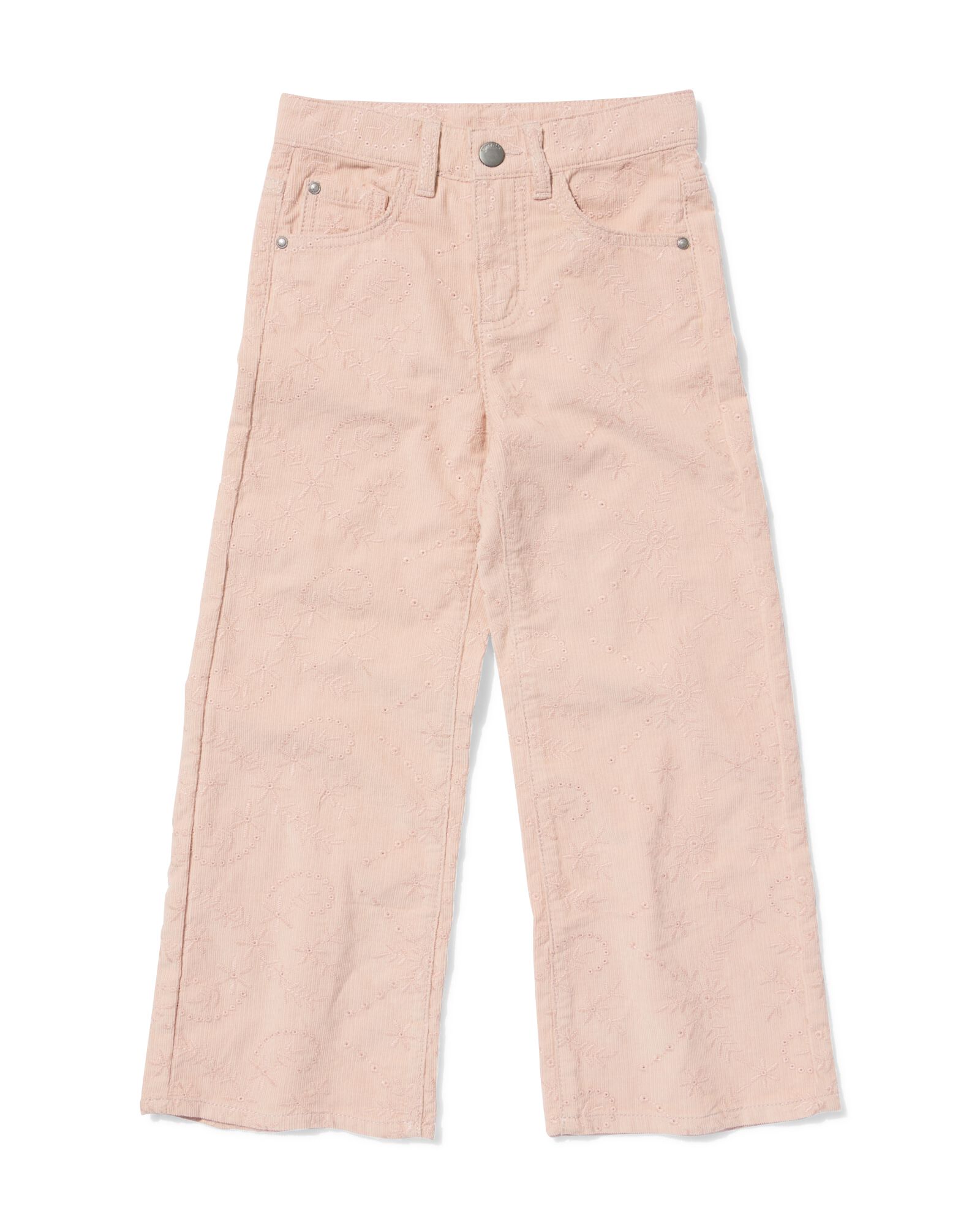 kinderbroek wijde fit corduroy bloemen roze roze - 30867607PINK - HEMA
