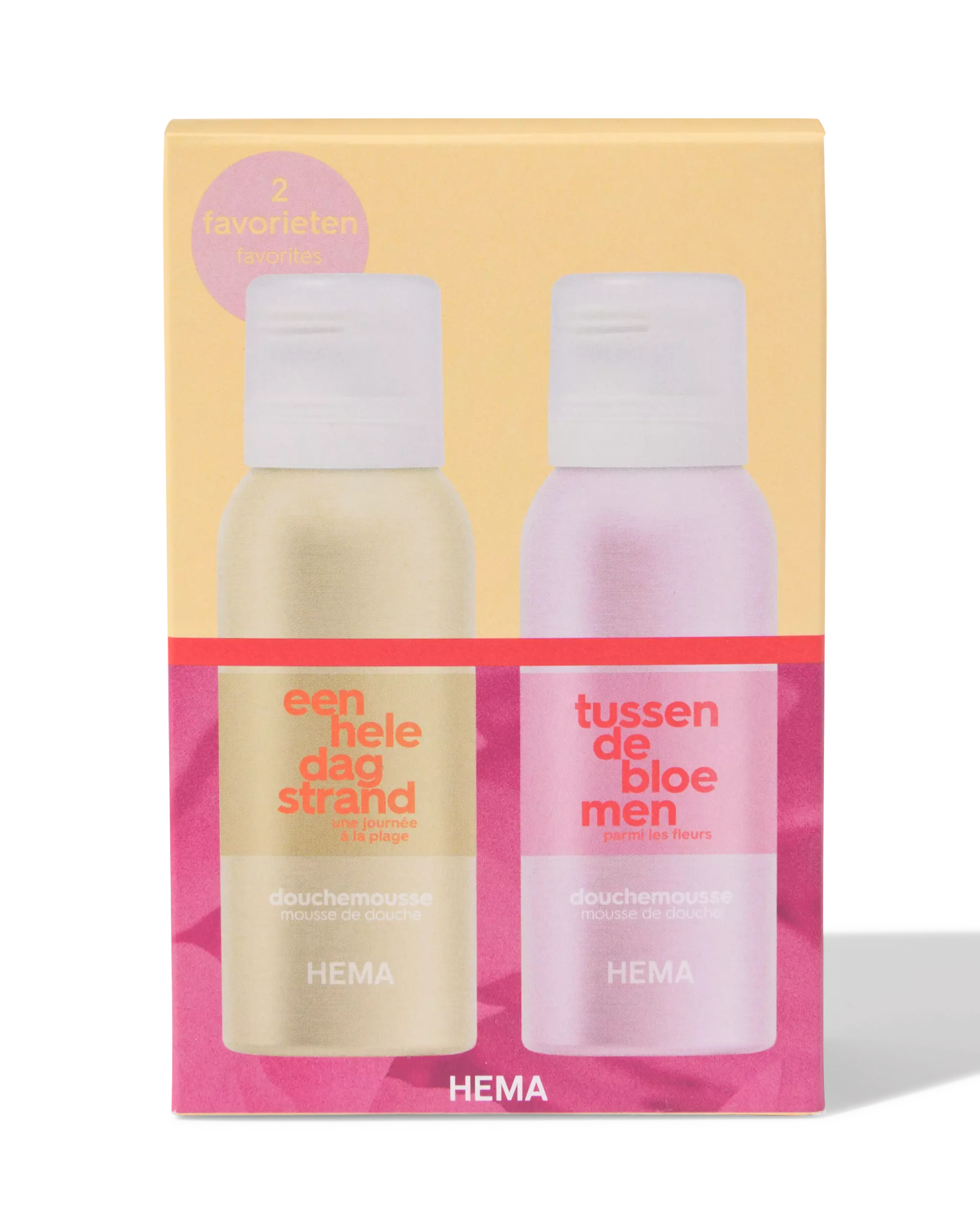 mini douchemousse bloemen en strand 100ml - 2 stuks