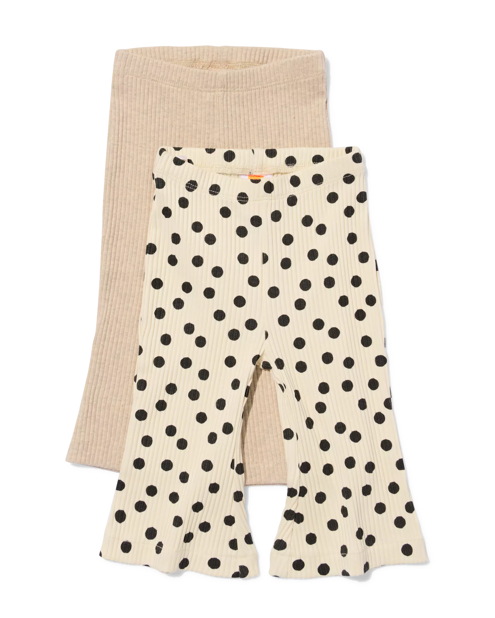babylegging flared fit rib stippen - 2 stuks