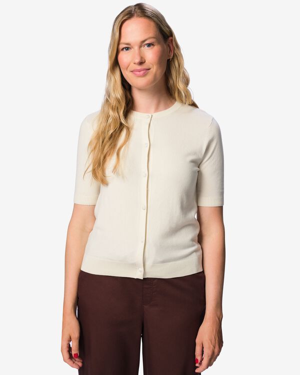 cardigan tricot Lila femme blanc cass&eacute; blanc cass&eacute; - 36212070OFFWHITE - HEMA