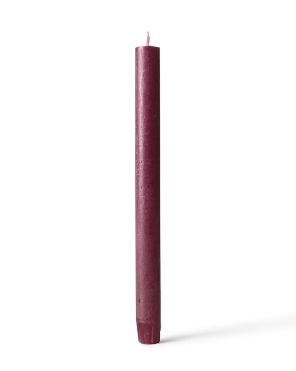 bougie longue ⌀2,2 x 27 cm rustique aubergine  - 13504254 - HEMA