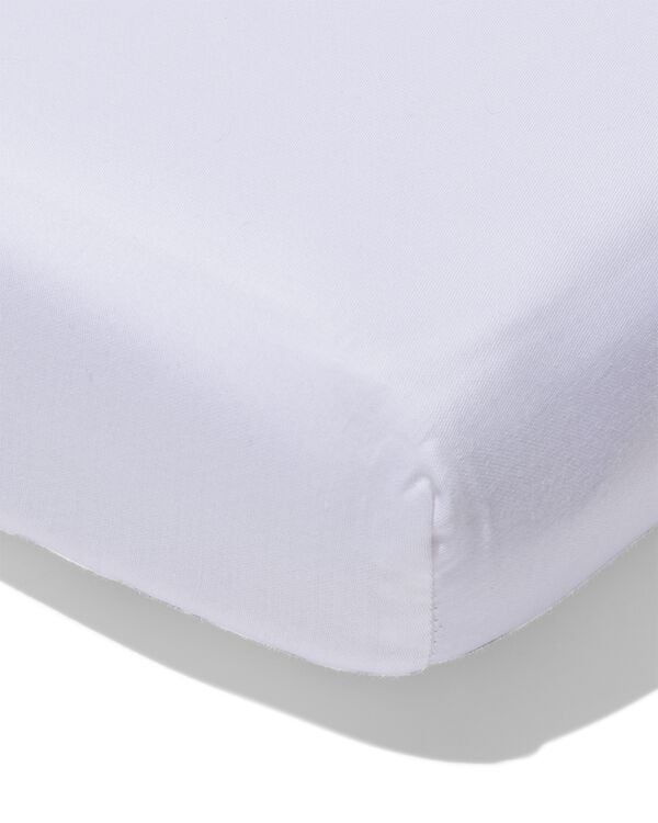 drap-housse surmatelas 180x220cm coton h&ocirc;tel satin blanc - 5180119 - HEMA