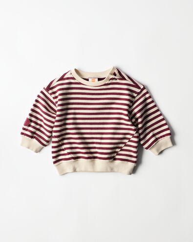 babysweater strepen sweatstof rood rood - 33109680RED - HEMA