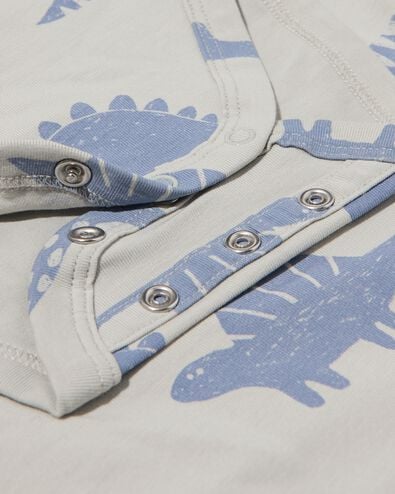 baby meegroeibody dino blauw blauw - 33303060BLUE - HEMA