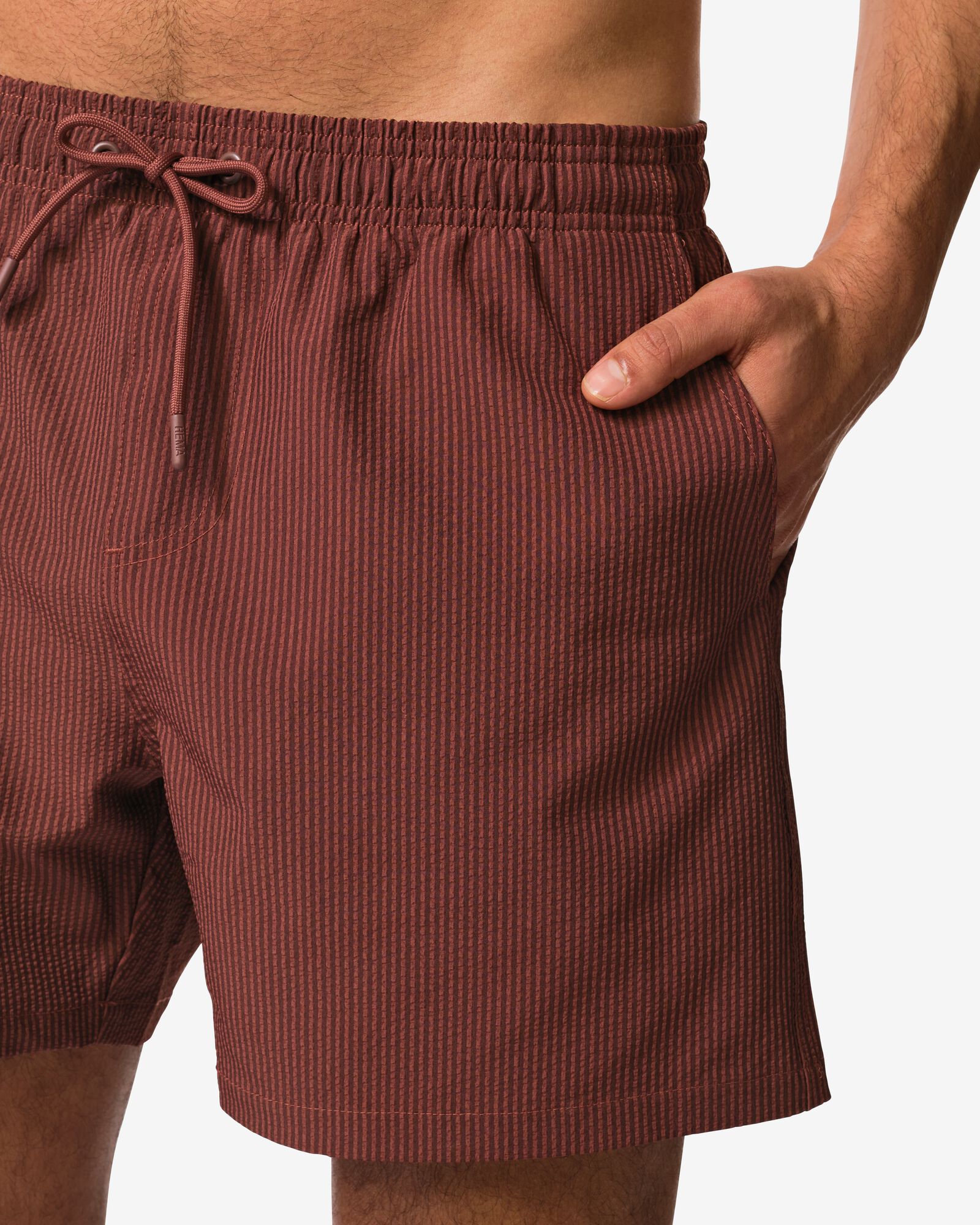 Herren-Badehose Pieter, Seersucker braun - 22100130BROWN - HEMA