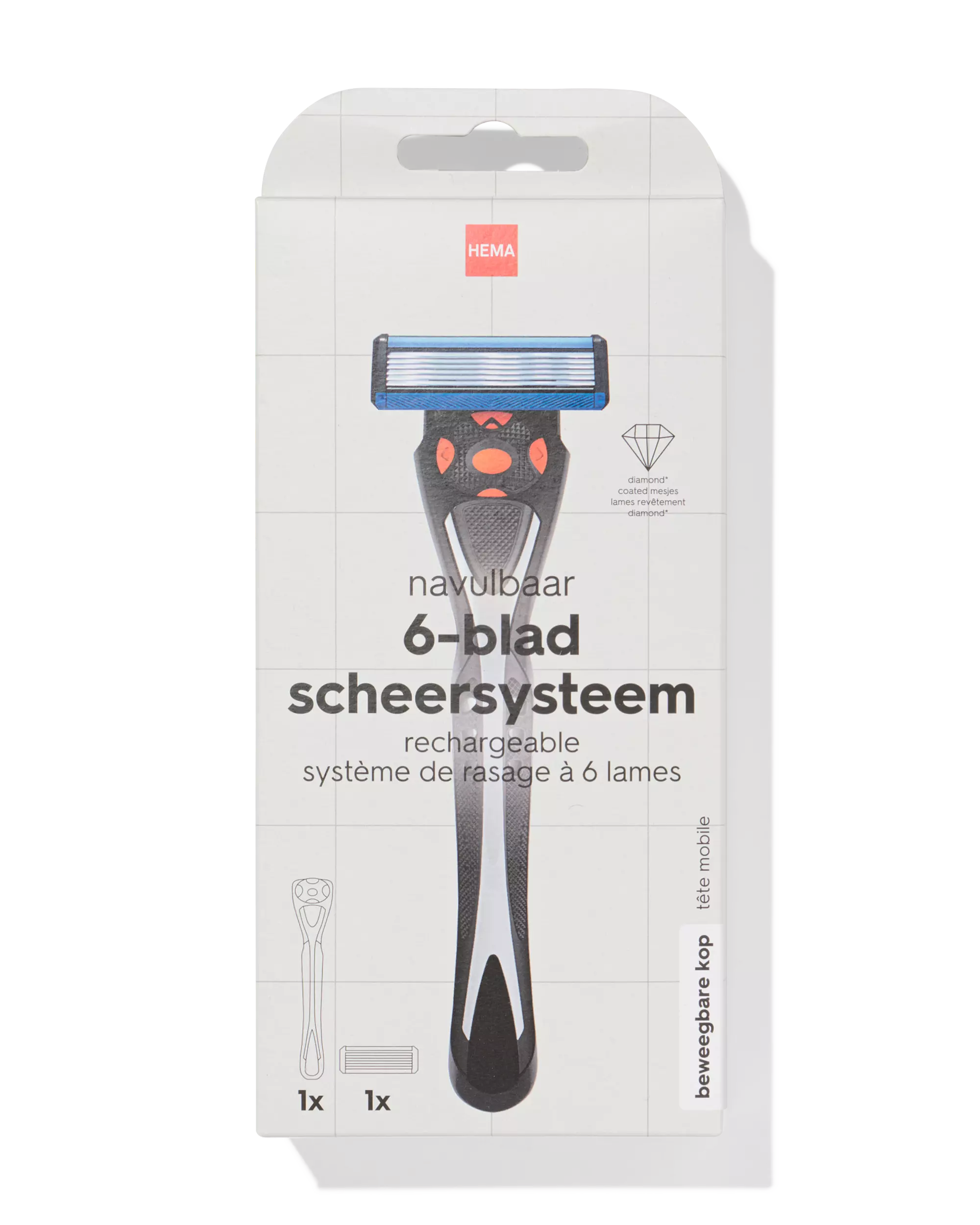 scheersysteem met 6 mesjes en trimmer