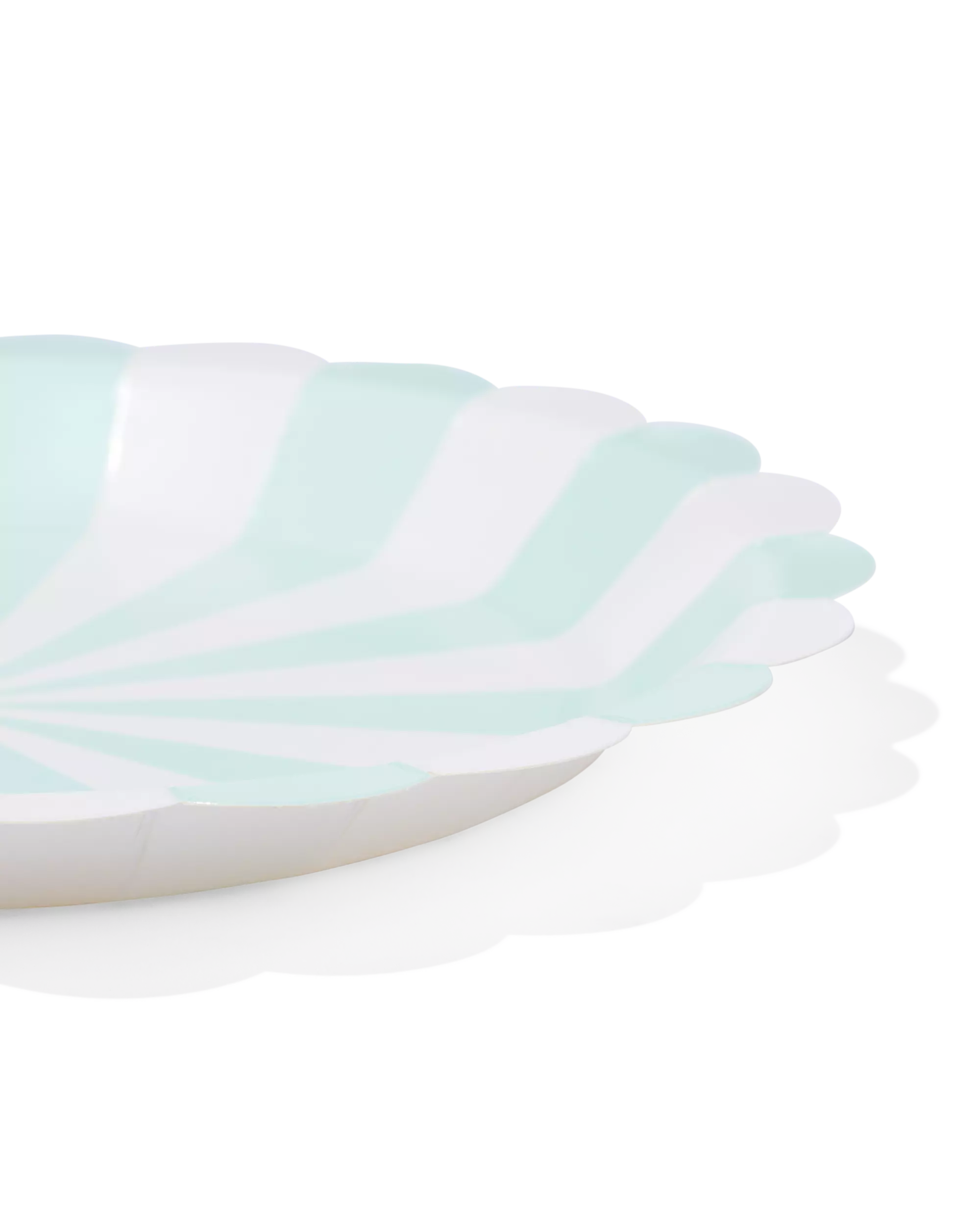 assiettes carton bleu clair rayées - 8 pièces