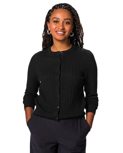 damesvest Livia kabel zwart zwart - 36213860BLACK - HEMA