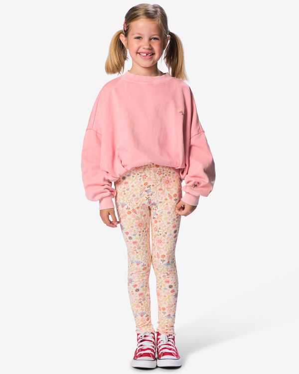 kinderleggings aansluitend rib bloemen - 2 stuks bordeauxrood bordeauxrood - 30829408BURGUNDYRED - HEMA