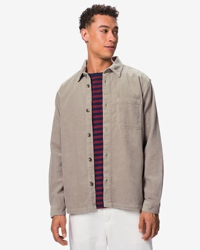 surchemise homme velours corduroy gris clair gris clair - 2102020LIGHTGREY - HEMA