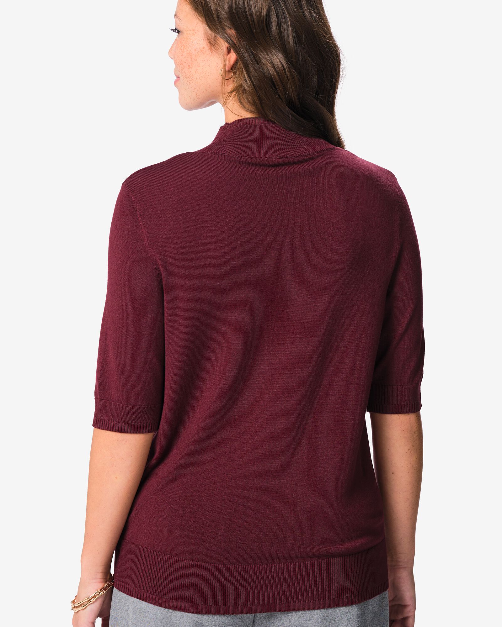 damestrui fijngebreid bordeauxrood bordeauxrood - 36306860BURGUNDYRED - HEMA