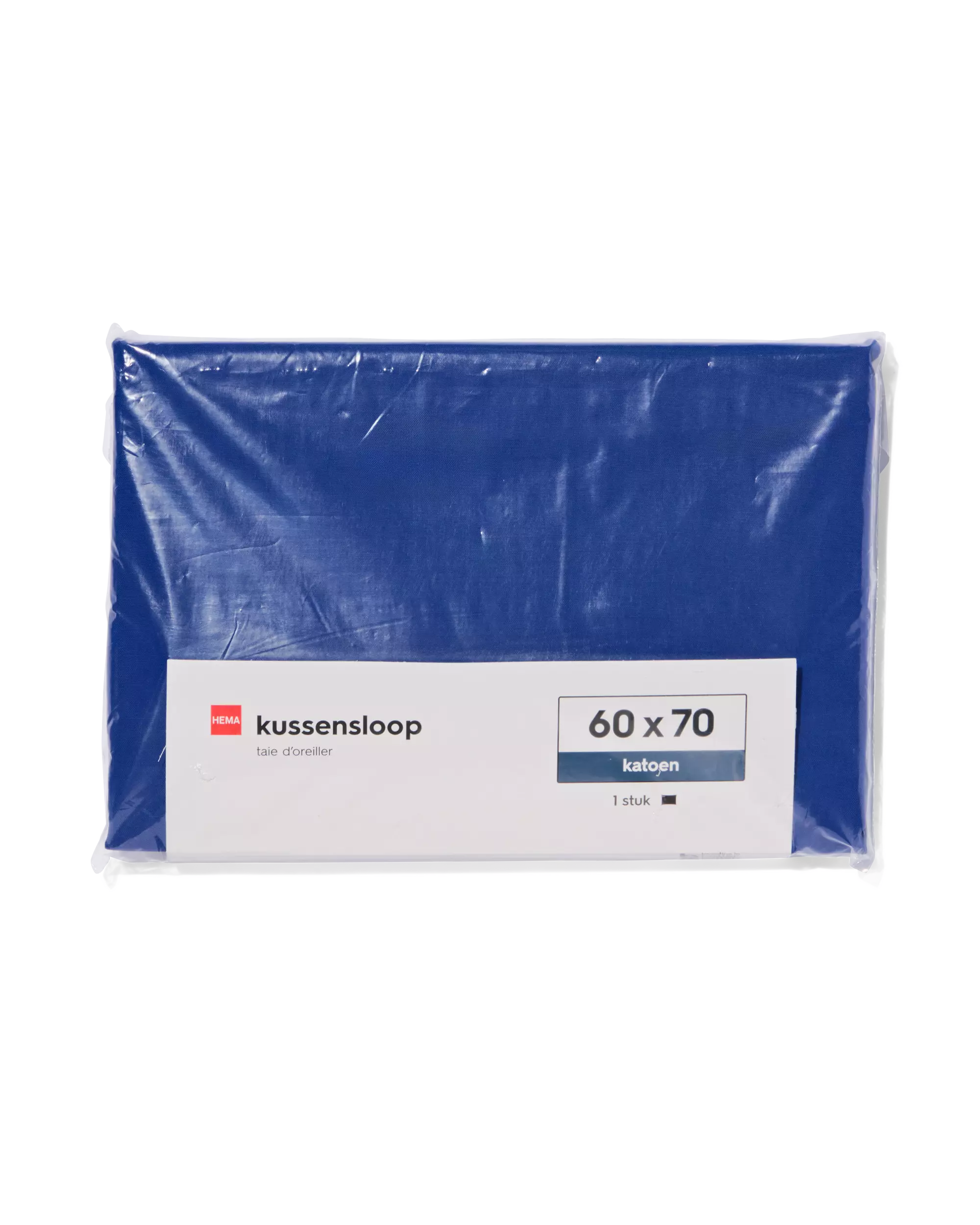 taie d'oreiller 60x70 cm coton doux bleu cobalt