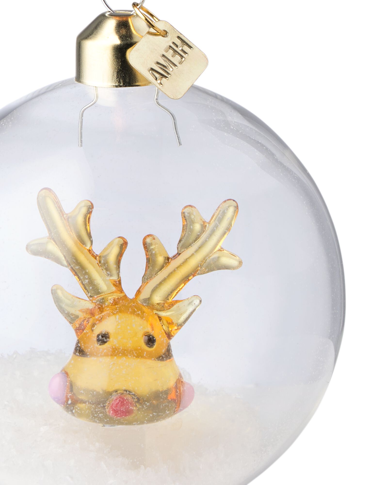 kersthanger ⌀8cm glas rendier - 25102150 - HEMA