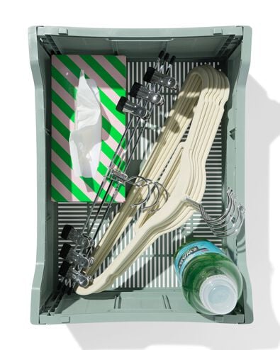 caisse pliante lettres recycl&eacute;e M vert menthe vert menthe M  30 x 40 x 17 - 39811078 - HEMA