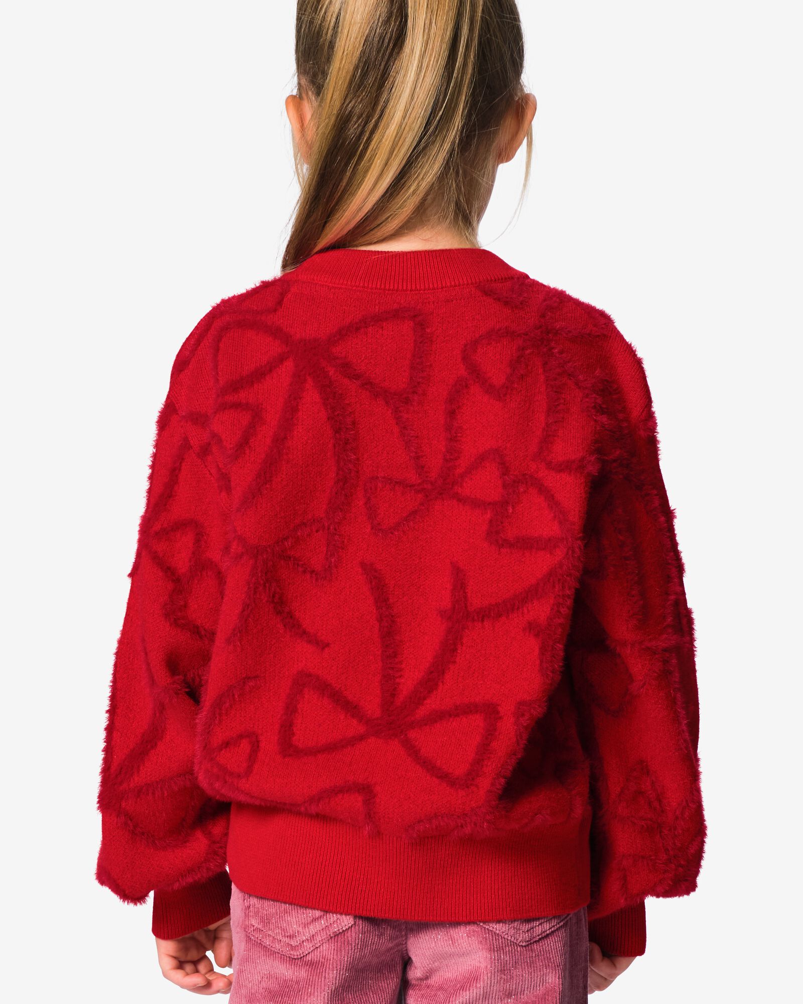 pull enfant grosse maille n&oelig;uds rouge rouge - 30898007RED - HEMA