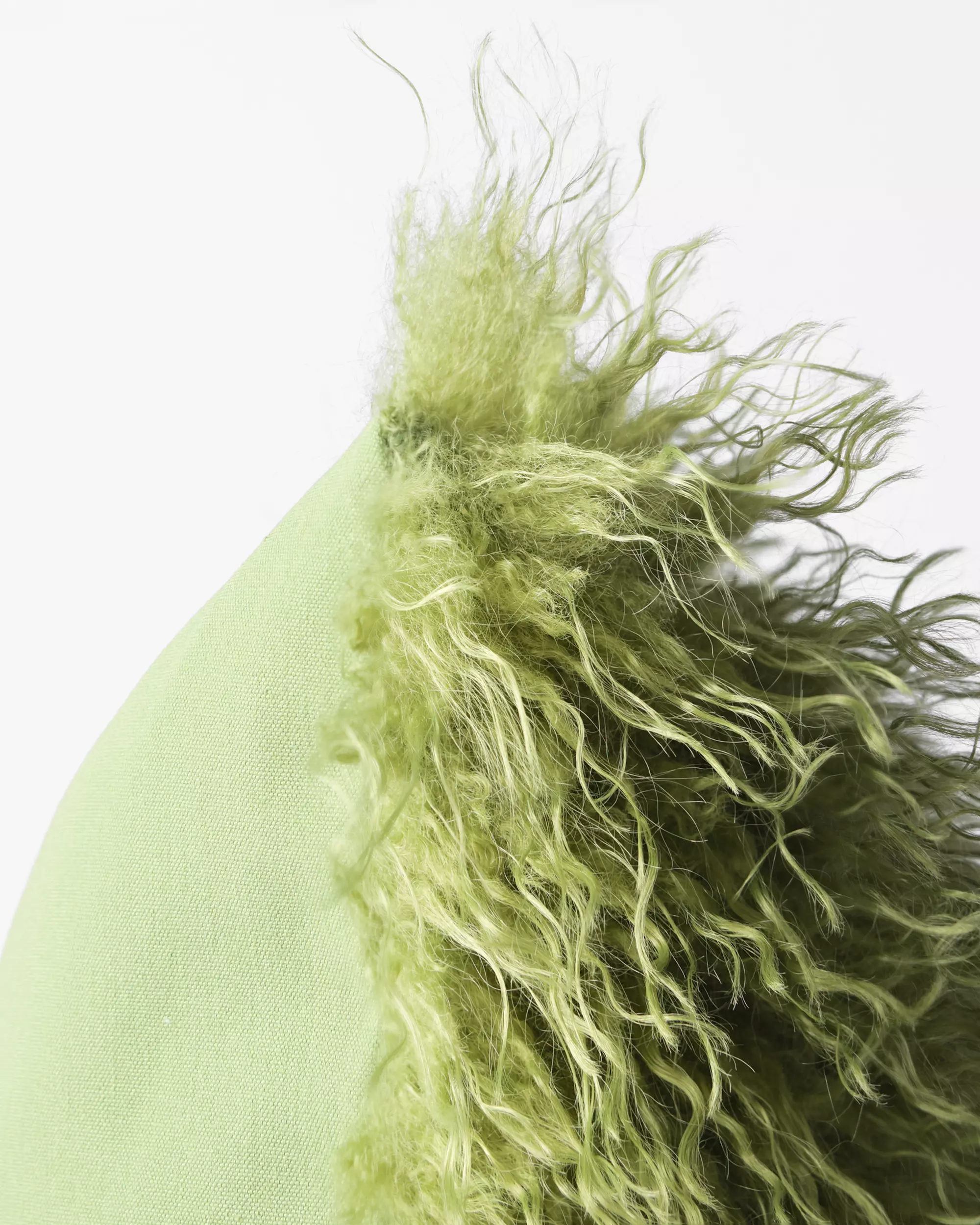 housse de coussin 50 x 30 cm duveteuse verte