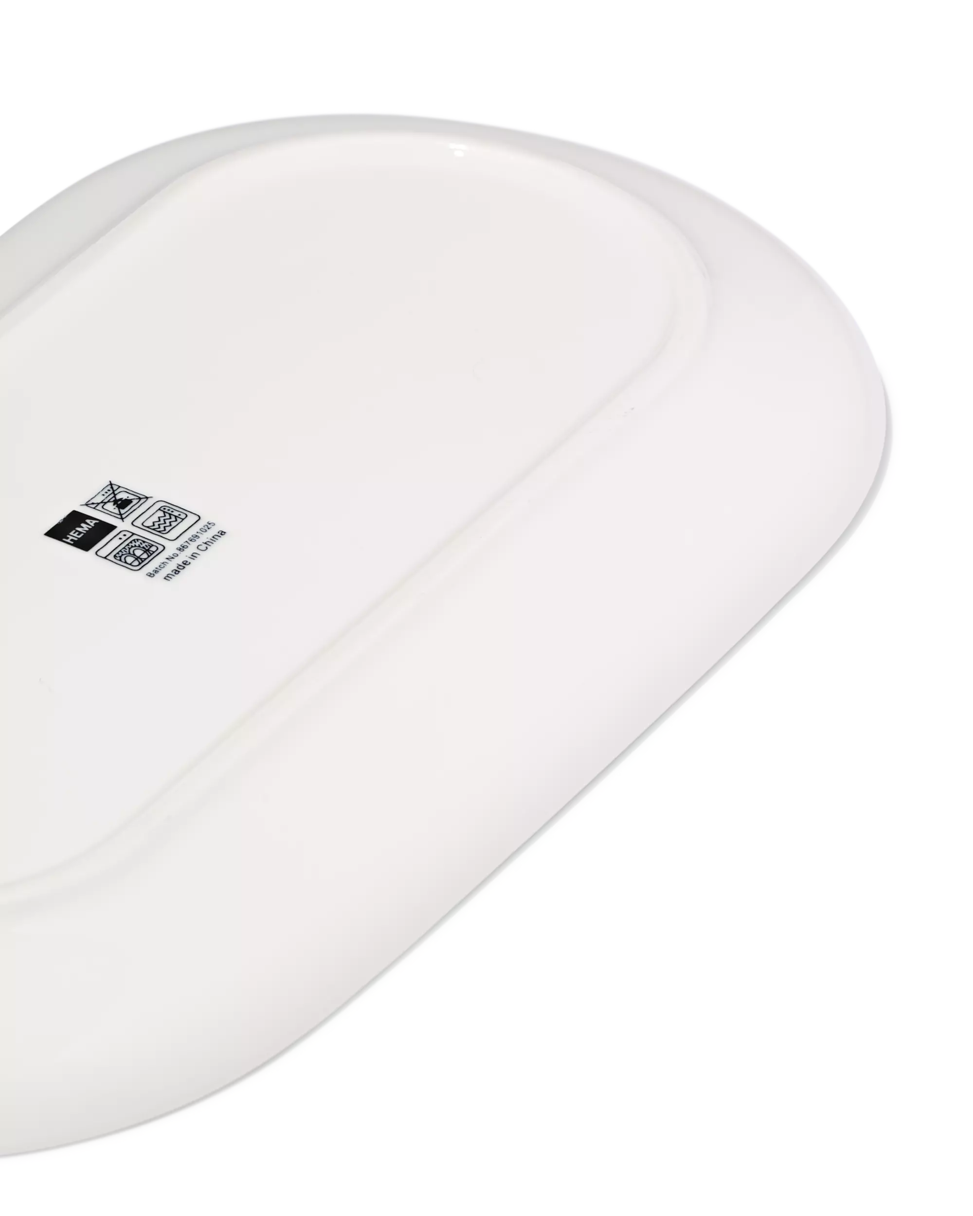 plat de service 16 x 30 x 2cm Knap new bone china blanc