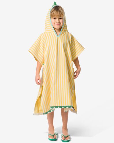 poncho enfant 68x78cm velours crocodile rayures - 5200255 - HEMA
