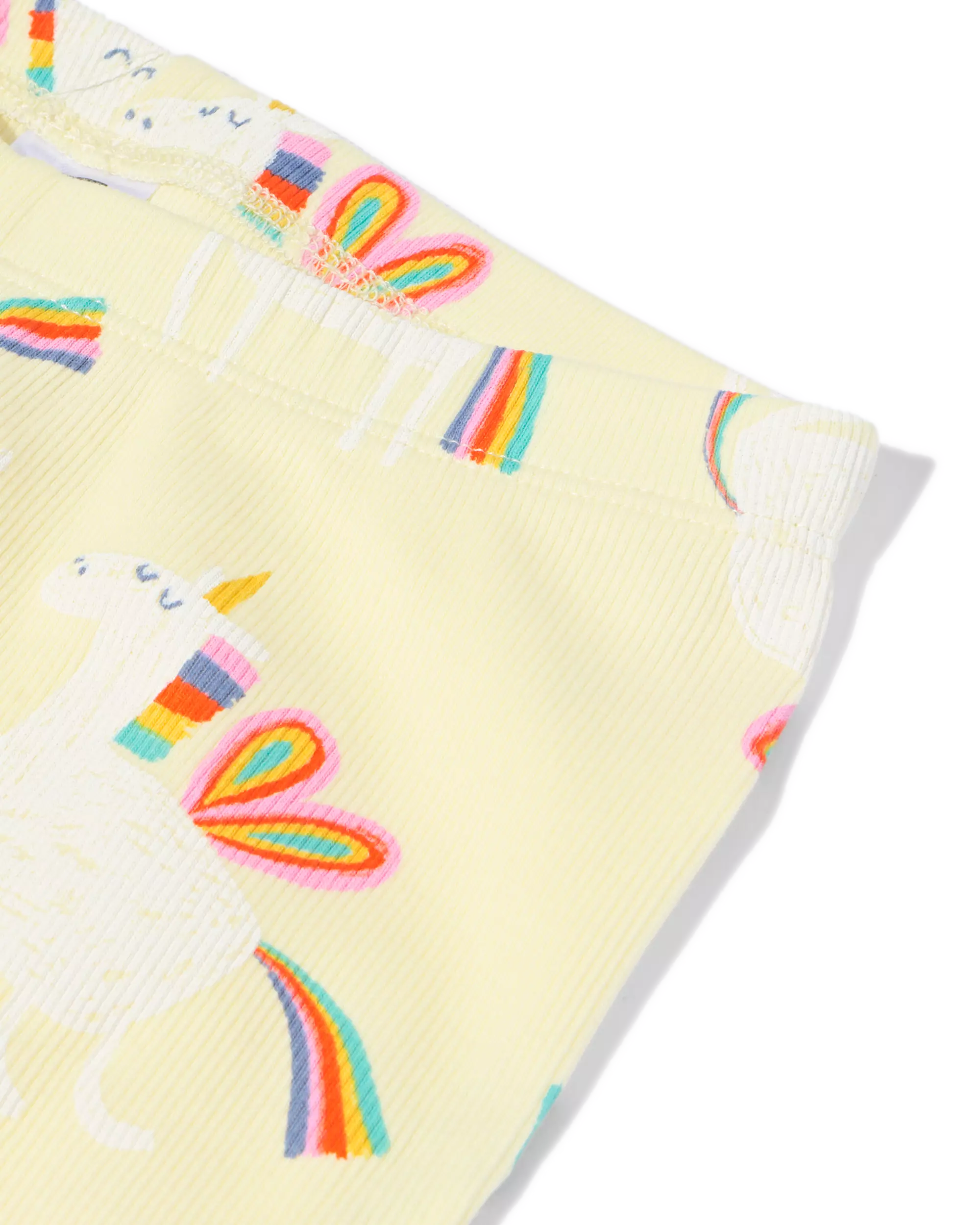 Kinder-Pyjama aus Rippstoff mit Einhorn, mit Puppen-Pyjama