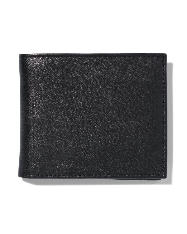 billfold portemonnee leer zwart - 18150051 - HEMA