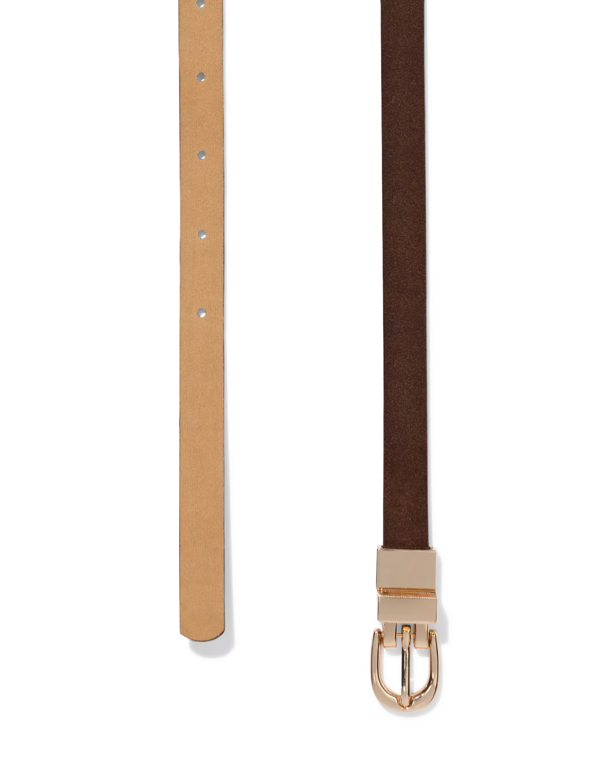 Wendbarer Damengürtel, 1,4 cm, braun-beige