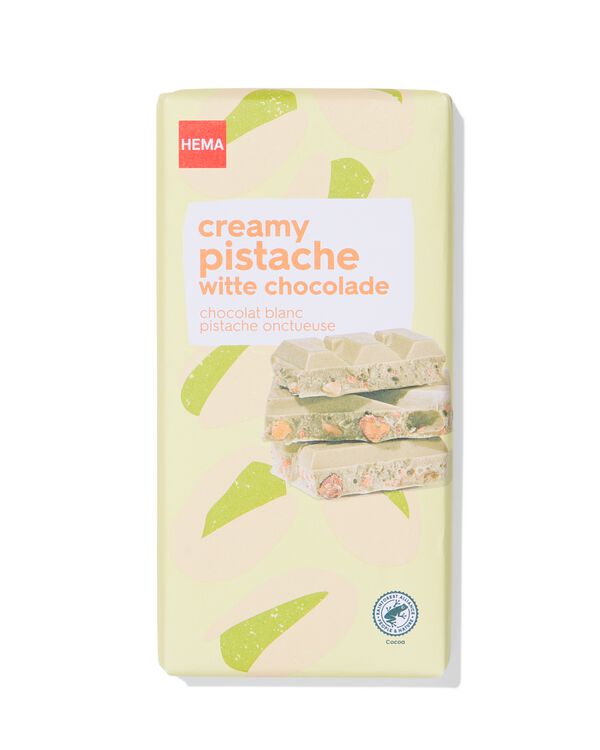 chocoladereep wit pistache 180g - 10350050 - HEMA