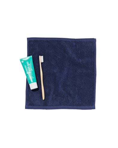 4 serviettes pour visage 30x30 bleu nuit - qualit&eacute; &eacute;paisse bleu nuit d&eacute;barbouillettes 30 x 30 - 5245412 - HEMA