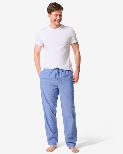 pantalon de pyjama homme Pepijn coupe droite popeline bleu moyen - 23686130MIDBLUE - HEMA