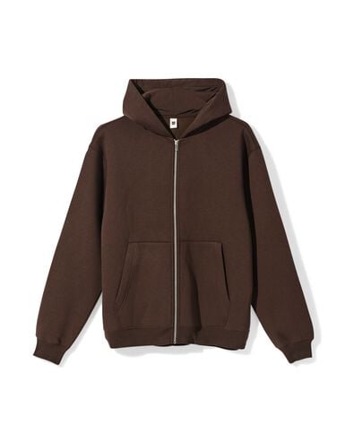 herenvest sweatstof donkerbruin donkerbruin - 2101030DARKBROWN - HEMA