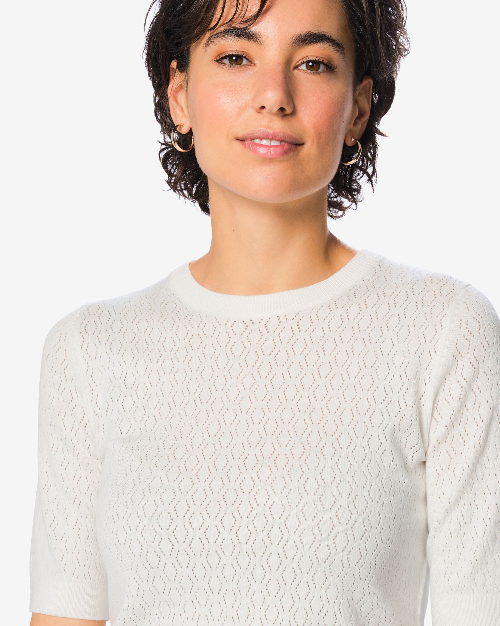 Damenpullover, strukturiert wei&szlig; wei&szlig; - 36212940WHITE - HEMA