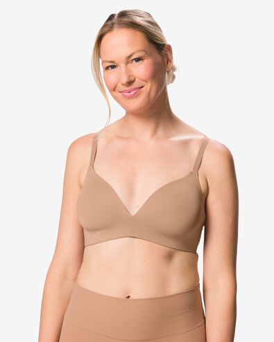 soutien-gorge pr&eacute;form&eacute; sans armatures marron clair - 21806670LIGHTBROWN - HEMA