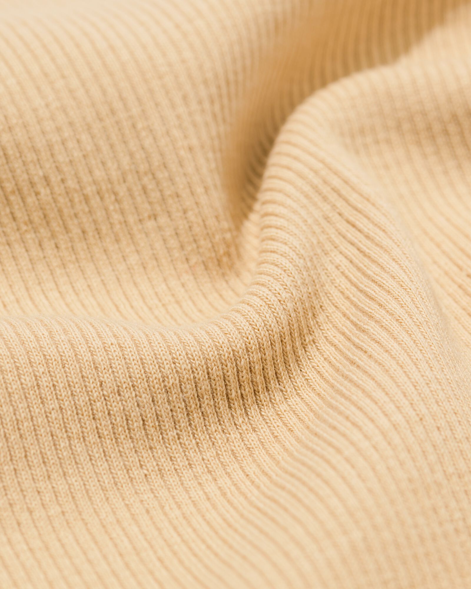 Damen-T-Shirt, Regular Fit, gerippt beige beige - 36306660BEIGE - HEMA