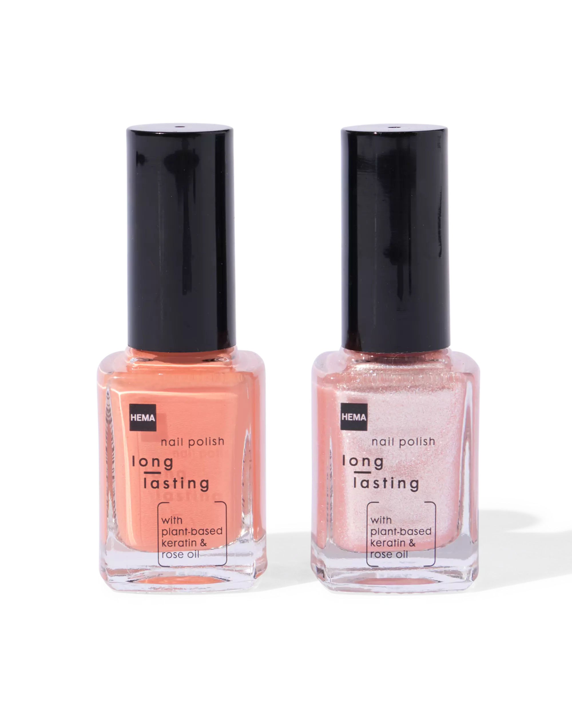 Langhaltender Nagellack im Set, Orange und Glitter, 2-tlg.