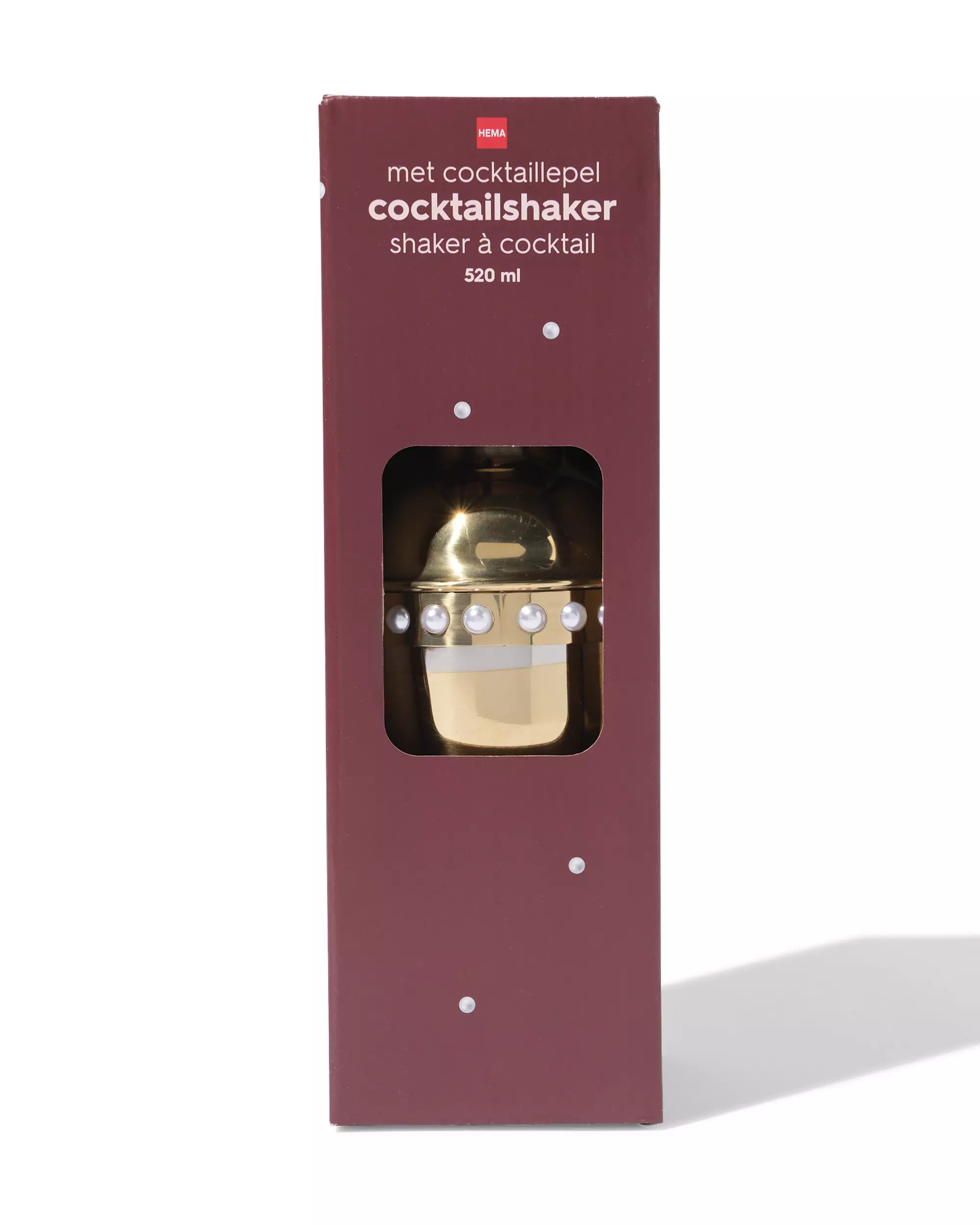 cocktailshaker 520ml rvs parels